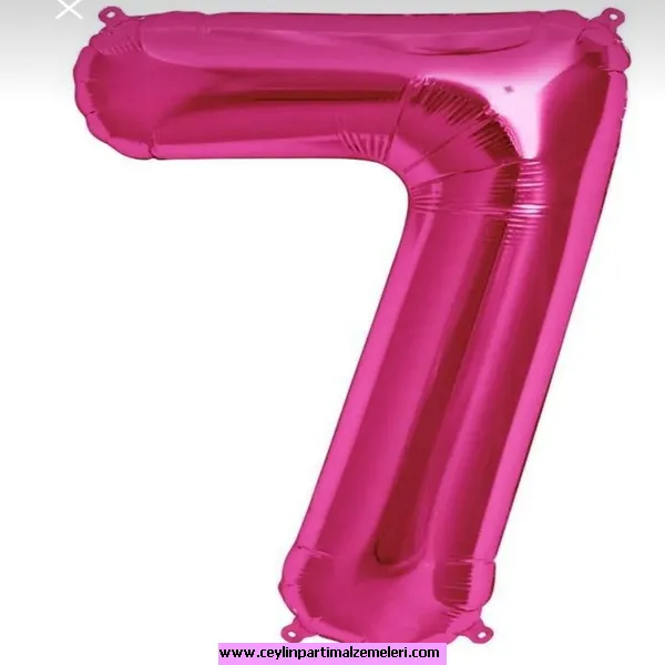 7 Rakam Fuşya Folyo Balon